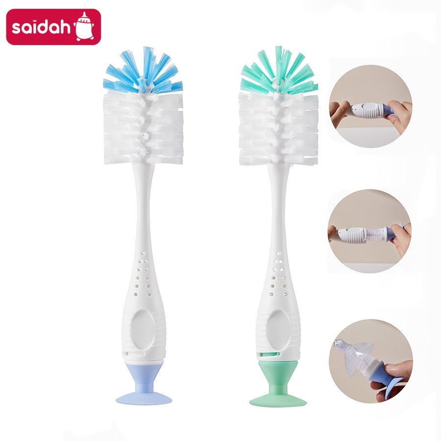 Ensemble de brosses à biberon 2-EN-1 en nylon avec brosse à tétine — Monptitlou