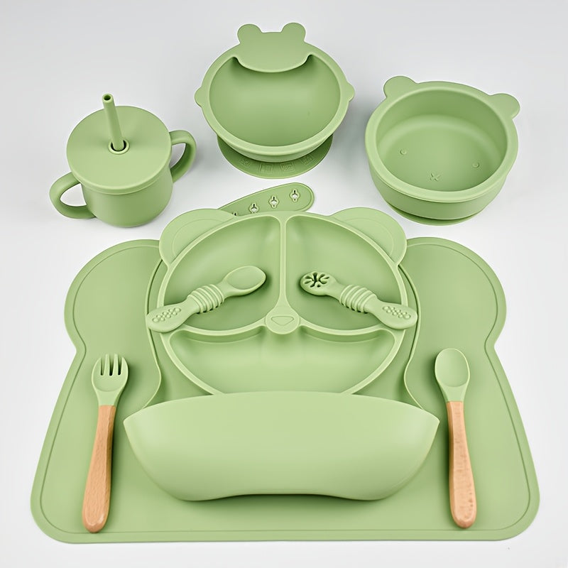 Ensemble de couverts bébé 10 pièces, assiettes en silicone — Monptitlou Image