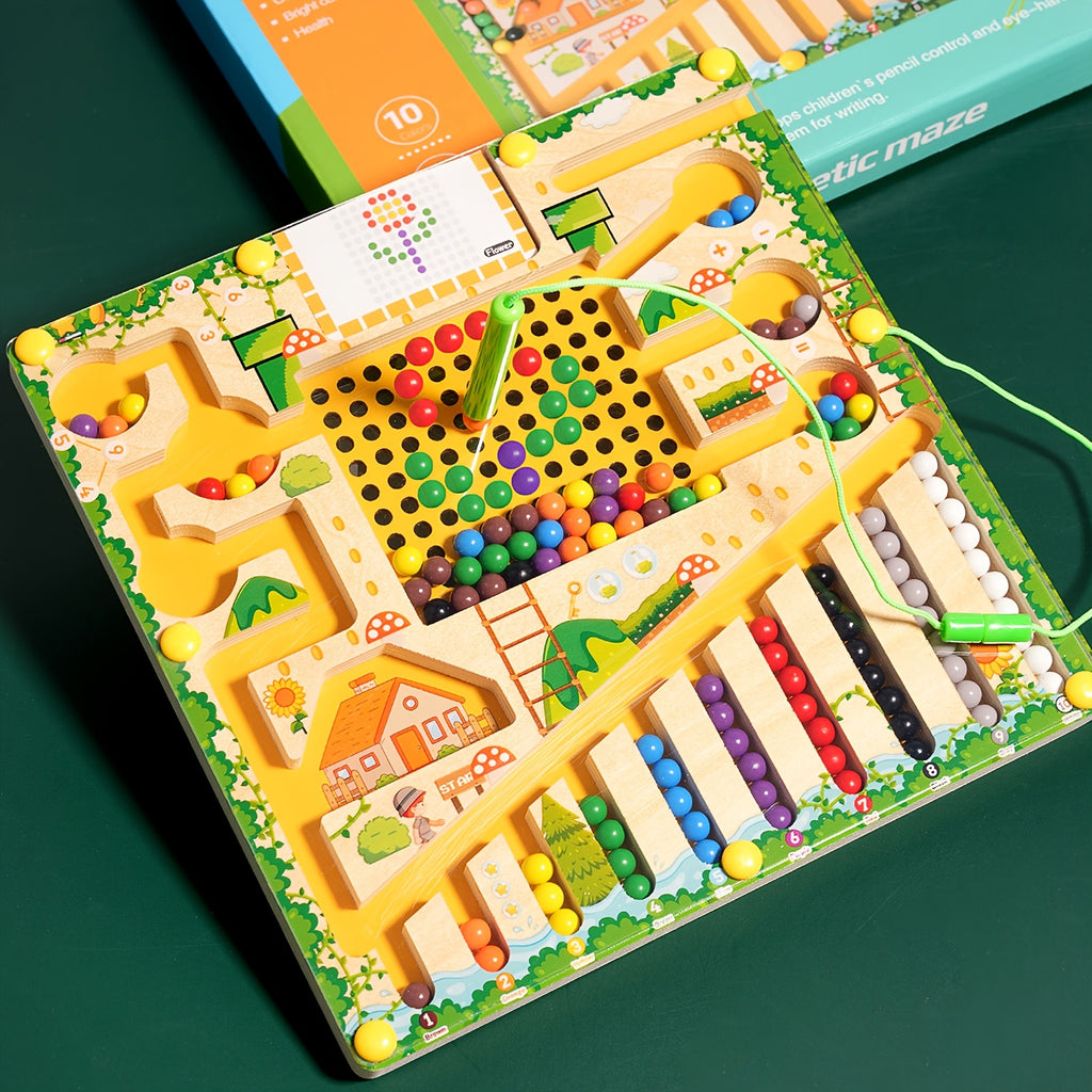 Jeu de labyrinthe magnétique amusant : tri des couleurs — Monptitlou