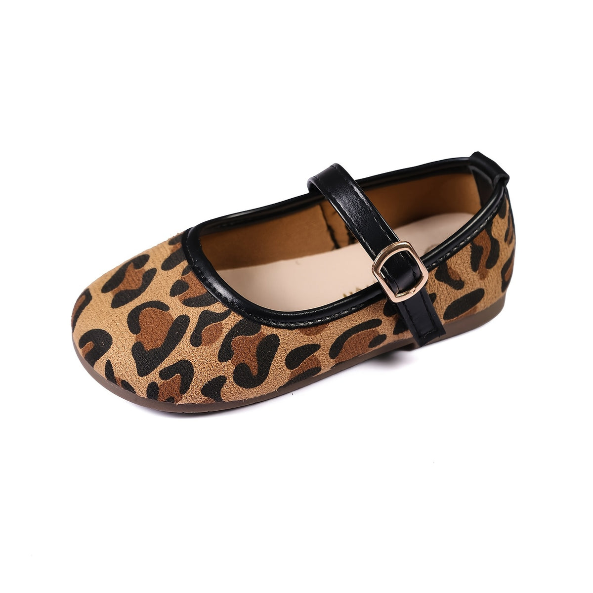 Chaussures plates Mary Jane imprimé léopard pour filles — Monptitlou Image
