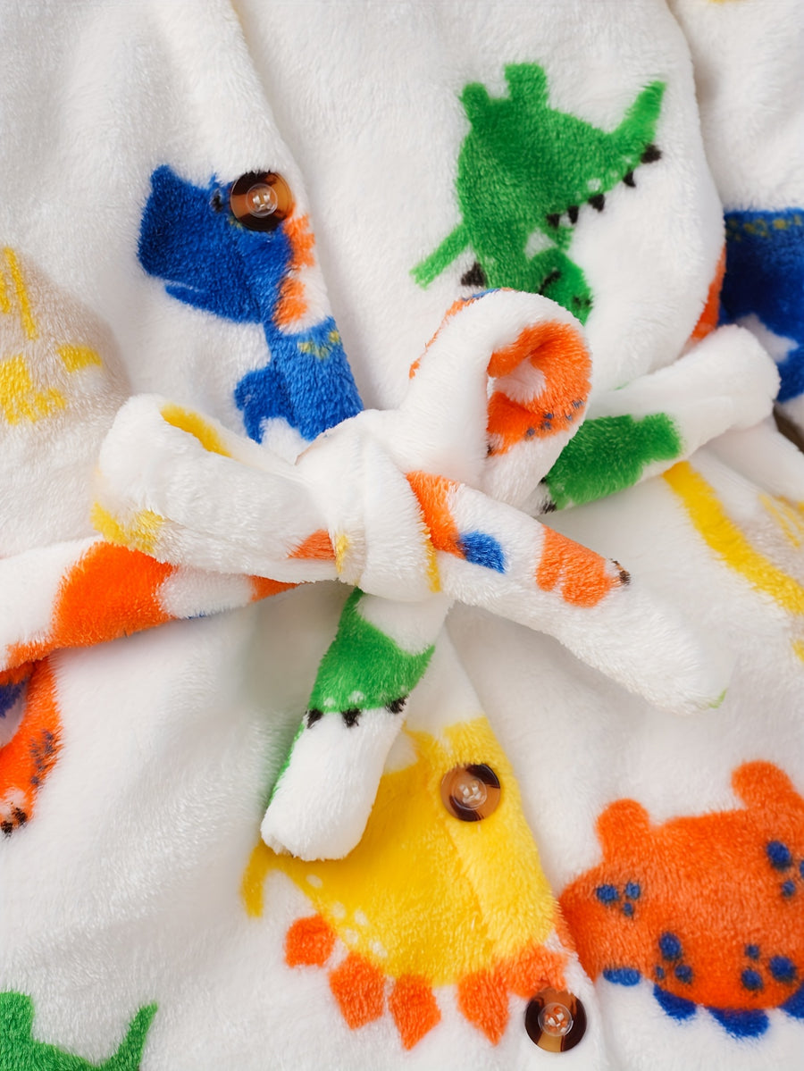 Robe en Polaire à Capuche pour Filles avec Imprimé Cartoon — Monptitlou
