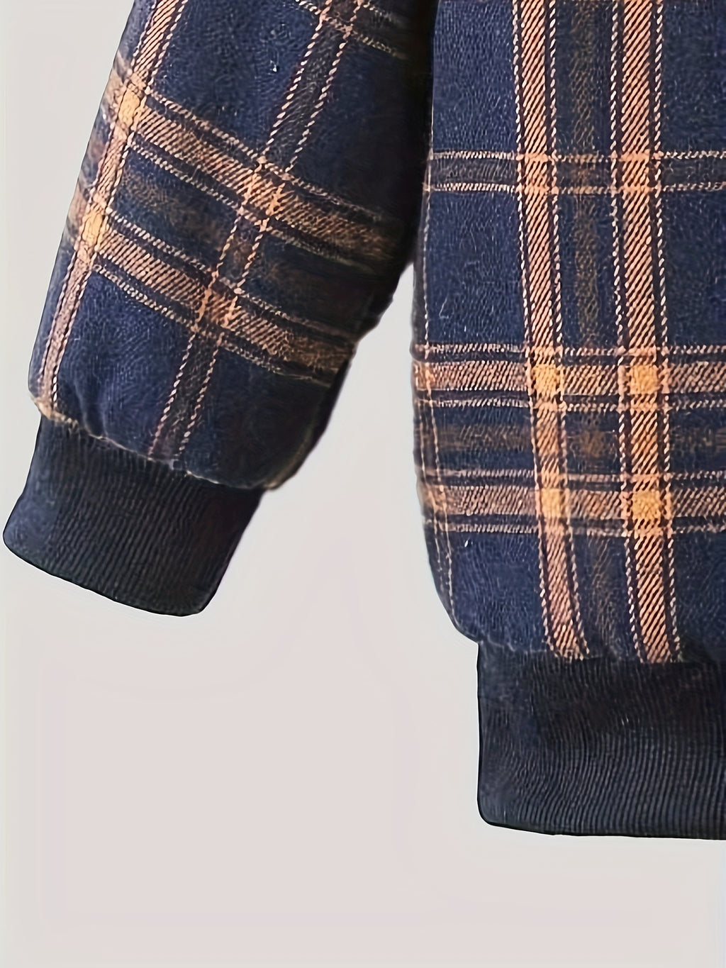 Veste à capuche épaisse doublée en polaire à imprimé carreaux pour — Monptitlou