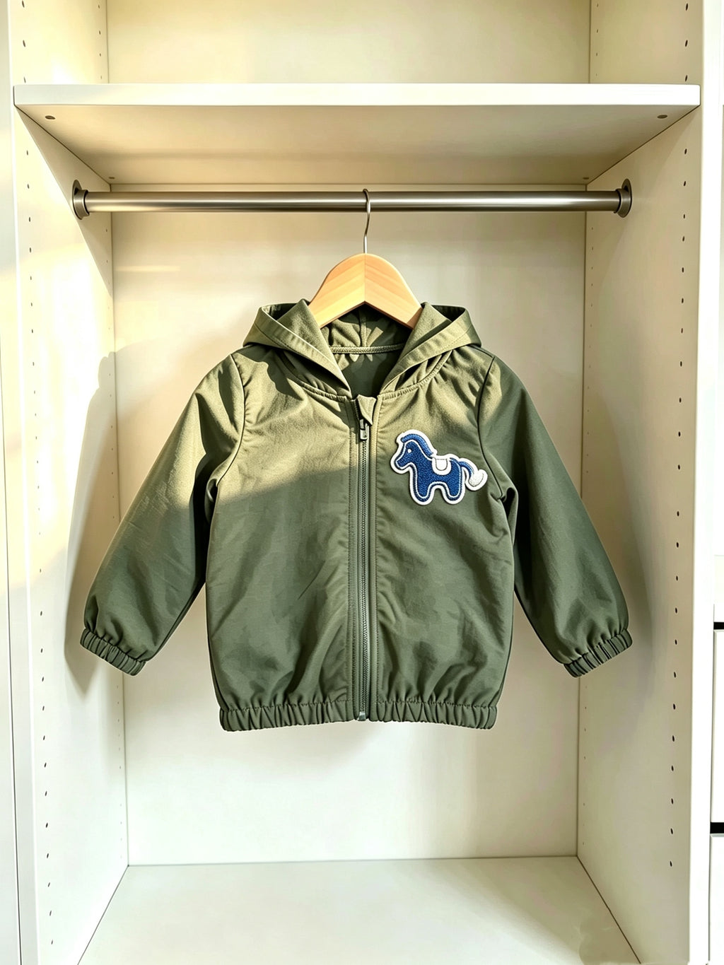 Nouvelle Veste Zippée à Capuche Kaki Printemps et Automne pour Bébés et — Monptitlou