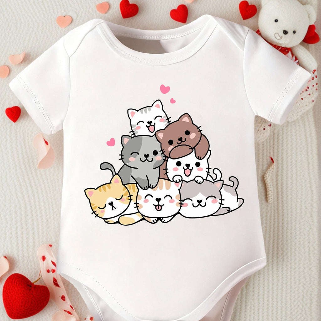 Combinaison à Manches Courtes Mignonne pour Nouveau-né Fille "Amis — Monptitlou