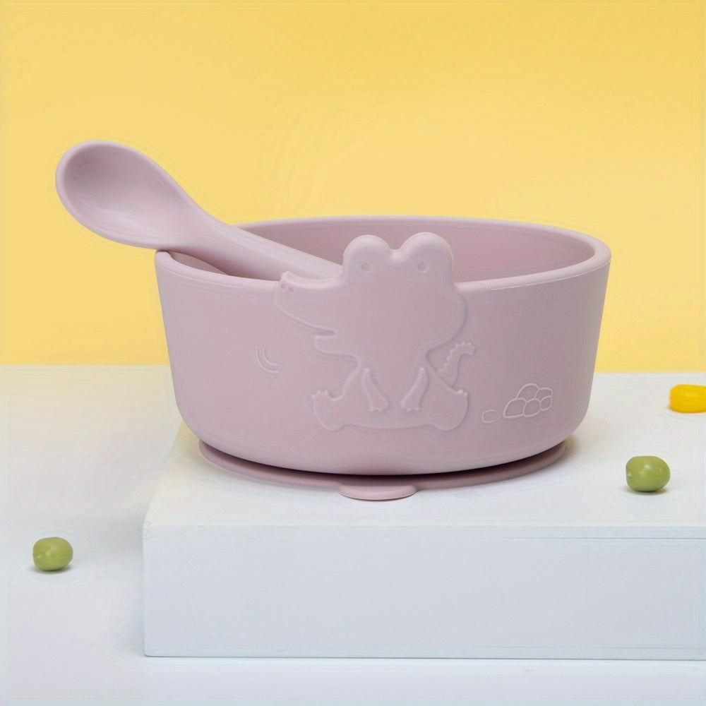 Sets d'alimentation pour enfants : bol et cuillère en silicone avec — Monptitlou Image