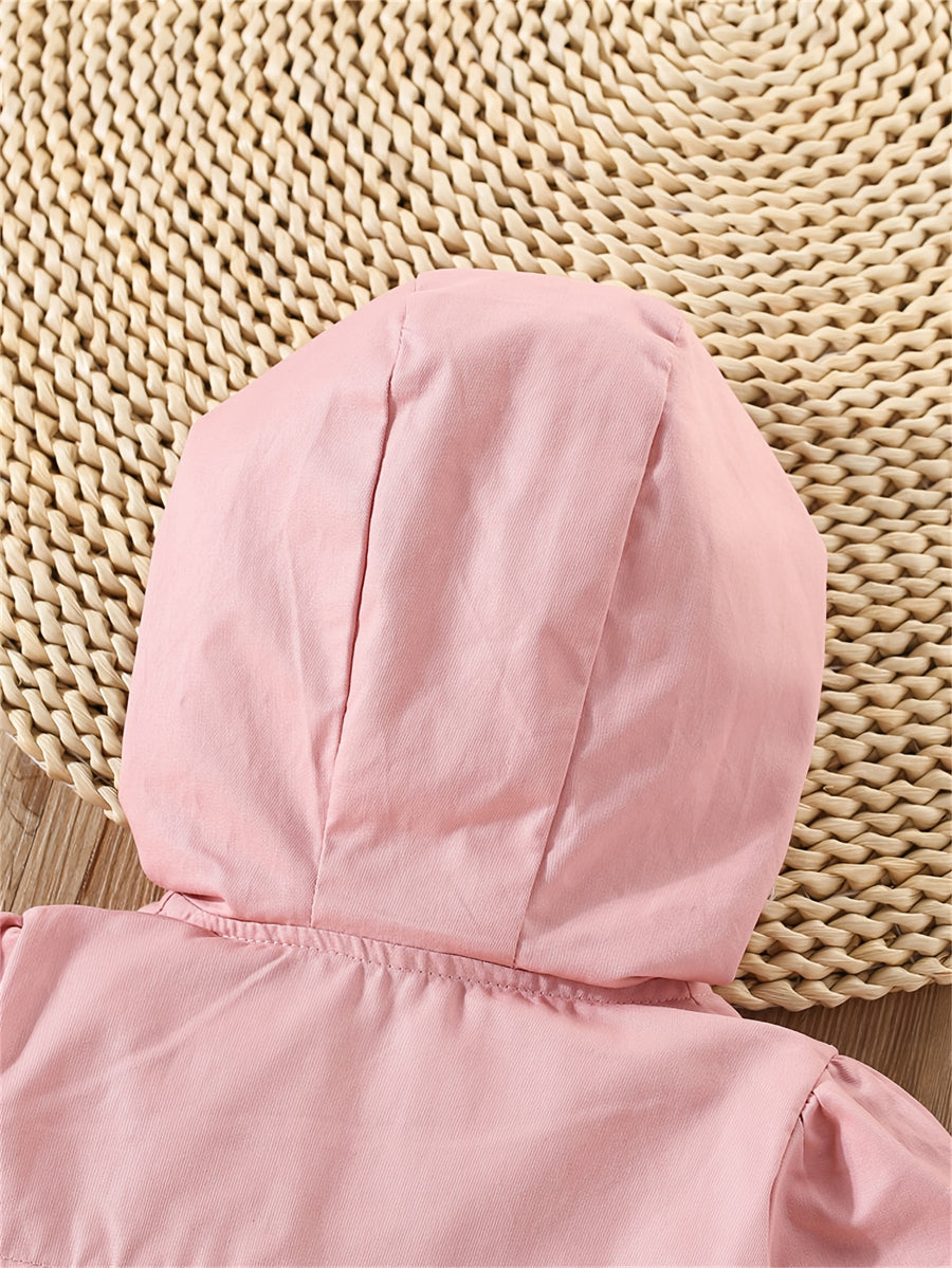 [Veste bébé fille coupe-vent] Veste à capuche automne nouveau style