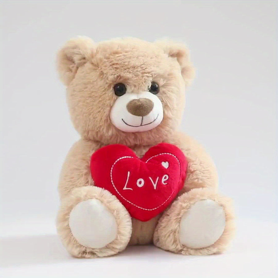 Ours en Peluche Cœur d'Amour de 26 cm / 10.23 pouces avec Ours et Chien — Monptitlou