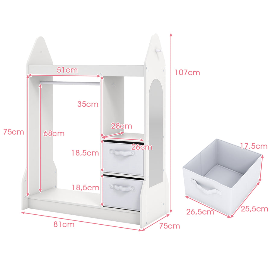 Armoire de rangement pour enfants, armoires pour enfants avec miroir — Monptitlou