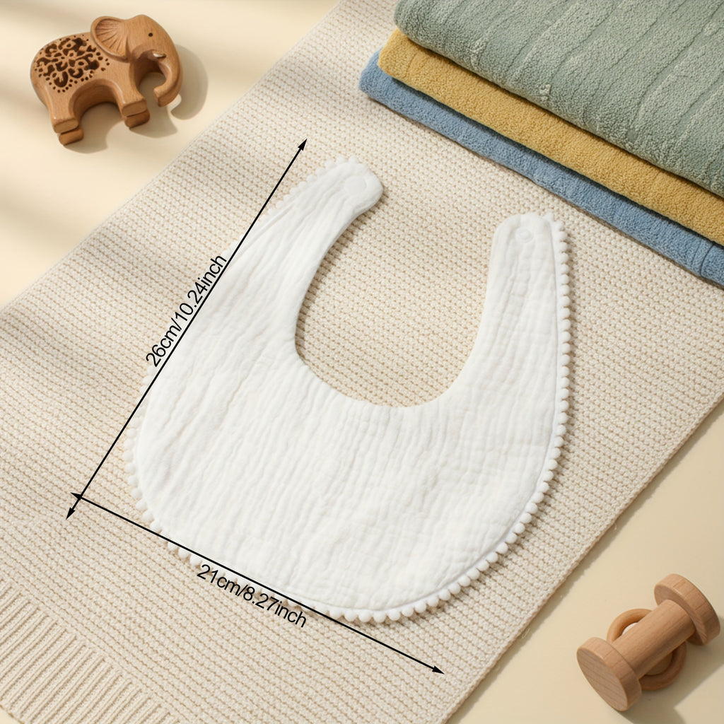 Bavoirs à pression pour bébé, blancs, mignons, doux — Monptitlou