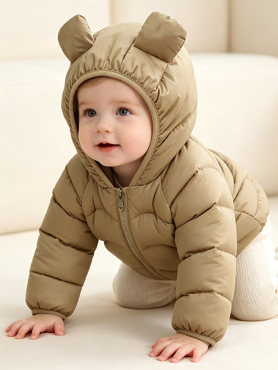 Veste parka imprimée kaki légère et chaude pour bébé — Monptitlou