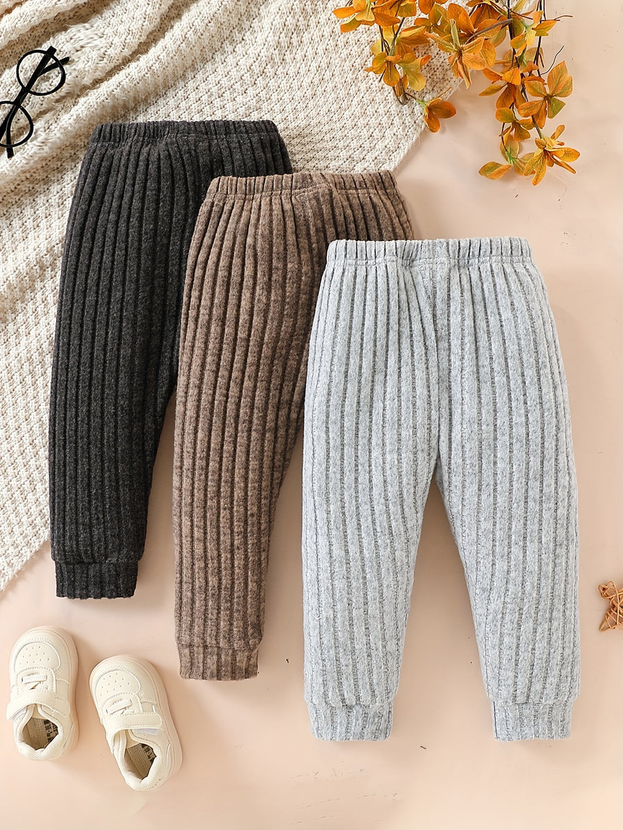Leggings pour bébé garçon automne hiver ensemble 3 pièces à rayures — Monptitlou