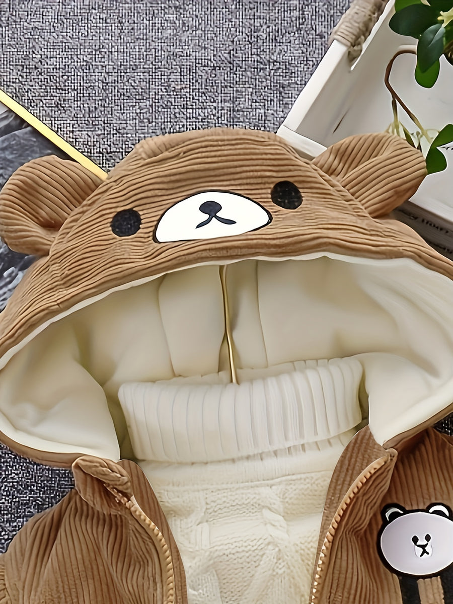 Veste à capuche pour enfants avec ours cartoon