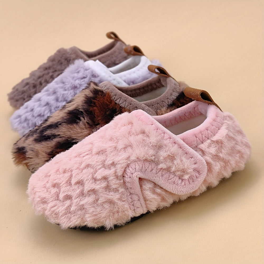 Chaussons douillets en fourrure pour bébé fille, semelle souple pour l'intérieur, automne et hiver