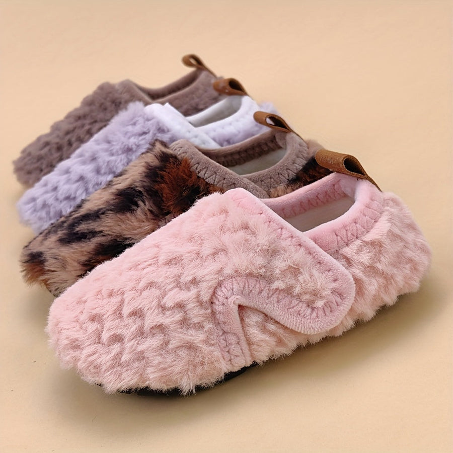 Chaussons douillets en fourrure pour bébé fille, semelle souple pour l'intérieur, automne et hiver