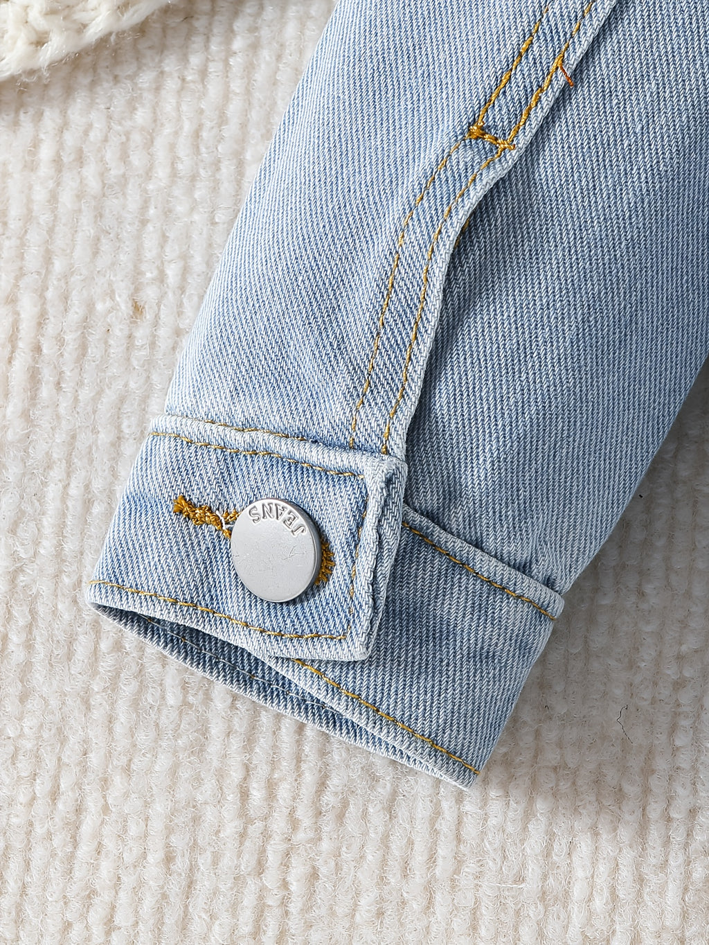Veste en jean délavé bleu clair motif petit ours garçon, photo 25