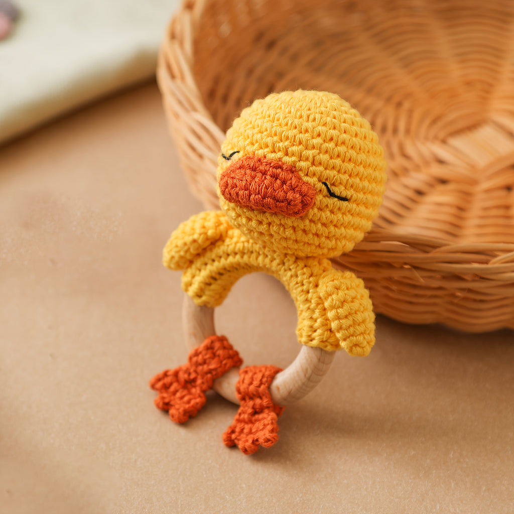 Objet de confort, Petite canette jaune, Clochette intégrée, Mignon 3D — Monptitlou
