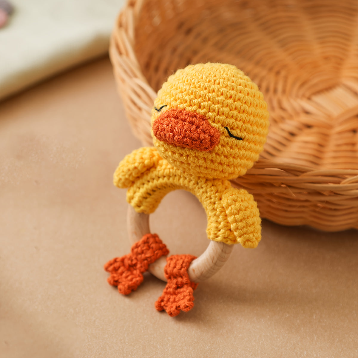 Objet de confort, Petite canette jaune, Clochette intégrée, Mignon 3D — Monptitlou Image