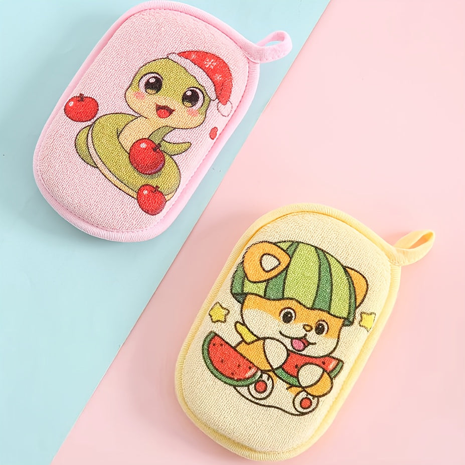2 gants de bain à motifs d'animaux de dessins animés — Monptitlou
