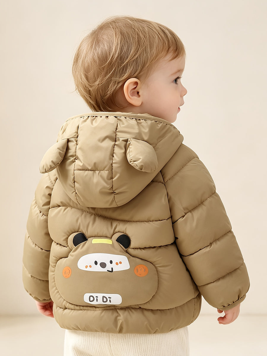 Veste parka imprimée kaki légère et chaude pour bébé — Monptitlou