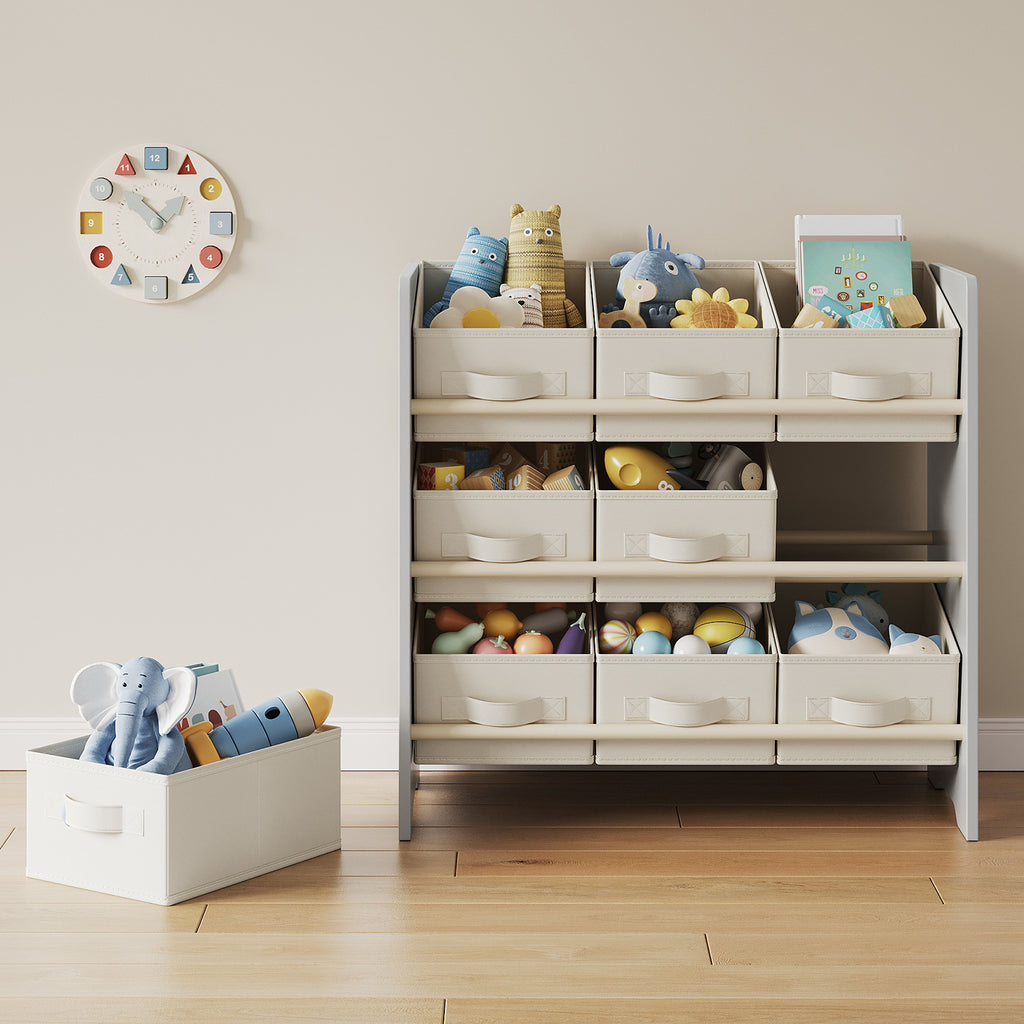 Étagère, 9 Boîtes de Rangement en Tissu Non-tissé, Spacieuse — Monptitlou