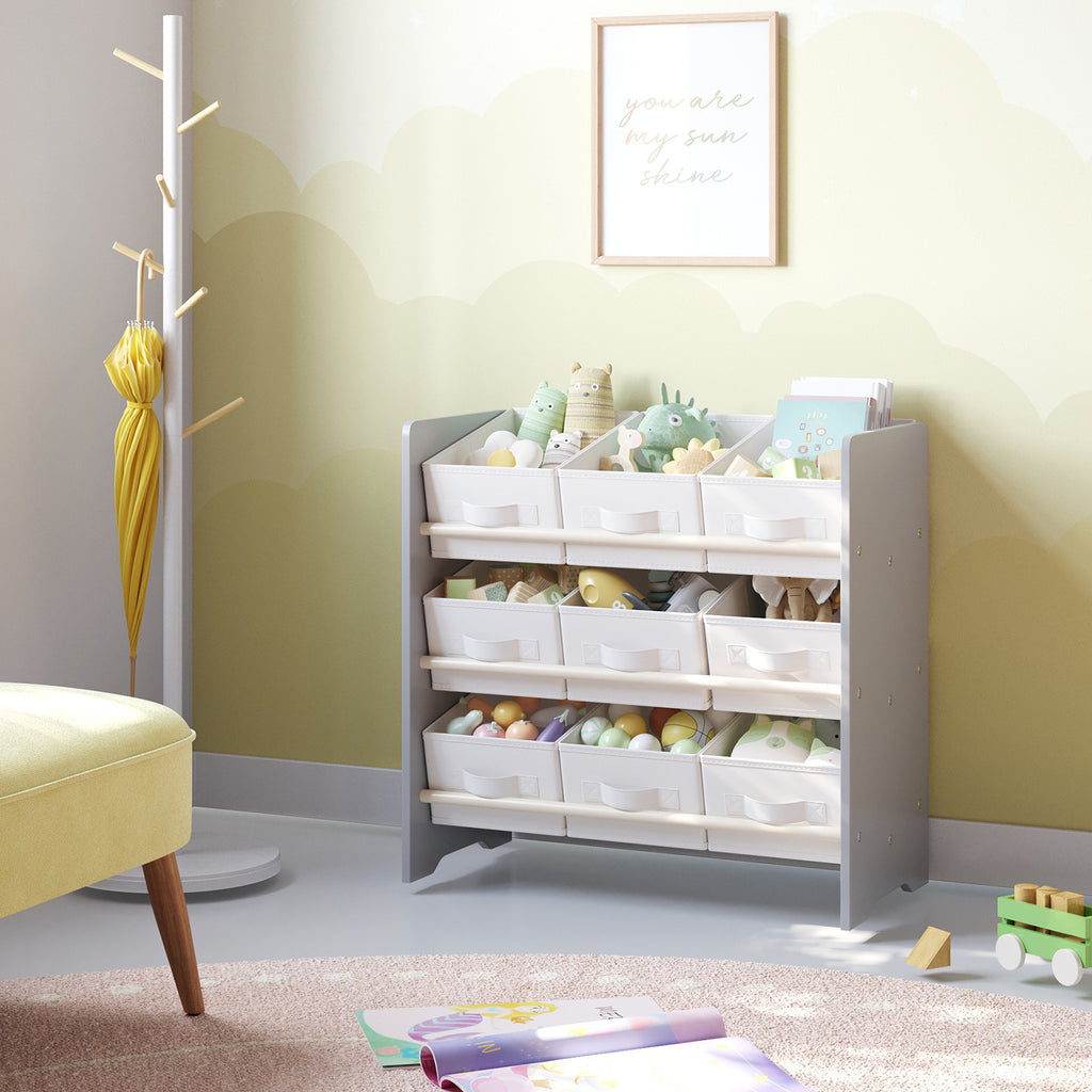 Étagère, 9 Boîtes de Rangement en Tissu Non-tissé, Spacieuse — Monptitlou