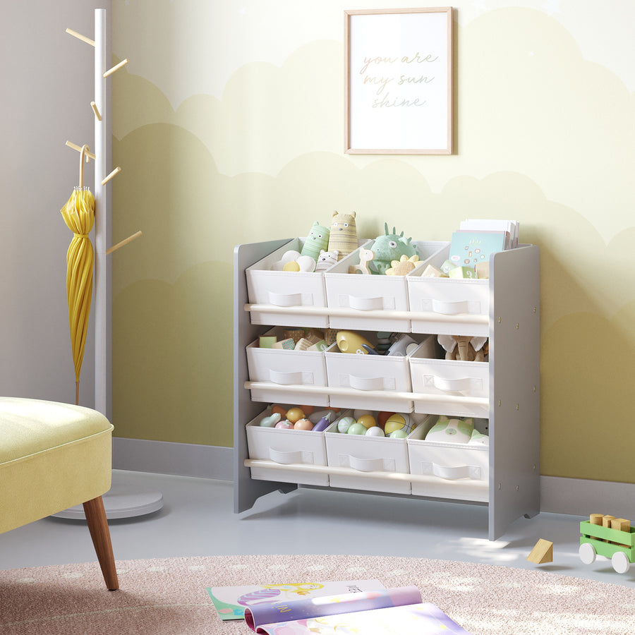 Étagère, 9 Boîtes de Rangement en Tissu Non-tissé, Spacieuse — Monptitlou