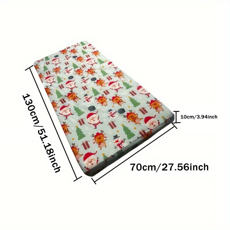Matelas de berceau, tissu de Noël respirant, fermeture éclair — Monptitlou