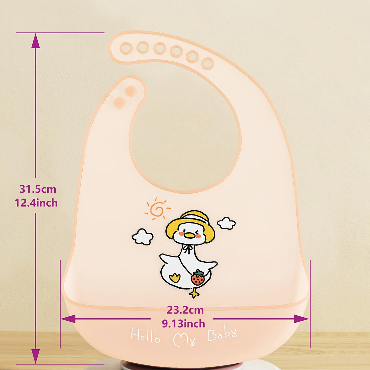 1 bavoir mignon en silicone pour bébé avec bande de cou réglable — Monptitlou Image