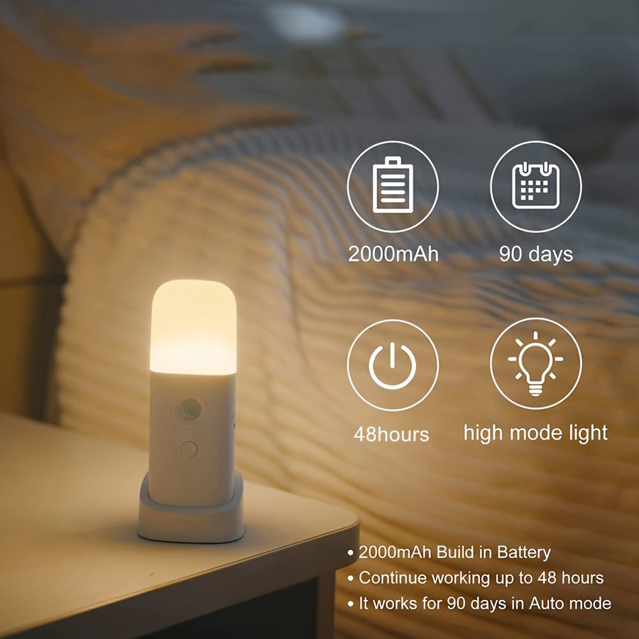 Lampe de nuit à détection de mouvement LED, 1 pc, USB rechargeable — Monptitlou