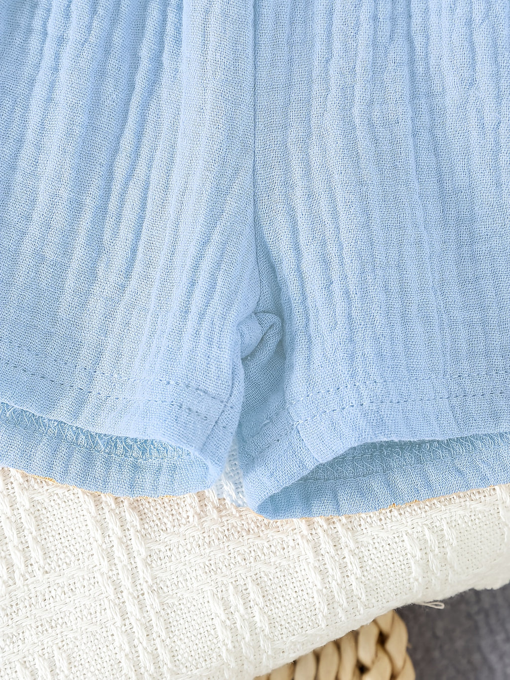 Ensemble 2 pièces pour garçon 0-3 ans : chemise à col droit manches