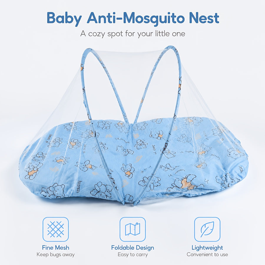 Matelas anti-moustique pliable pour bébé, support portable ouvert — Monptitlou