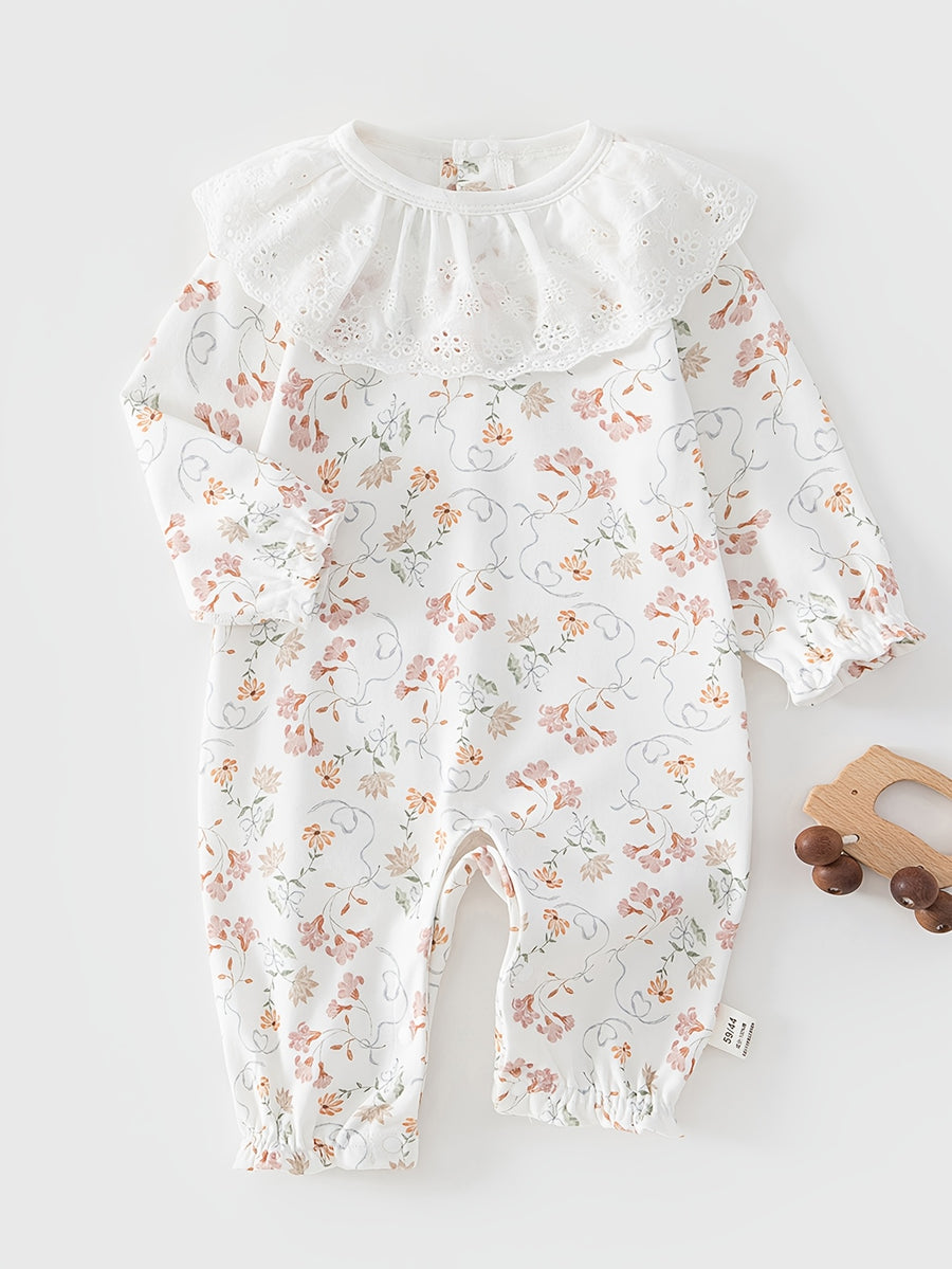 Nouvelle Arrivée Printemps Barboteuse à Manches Longues en Pur Coton — Monptitlou
