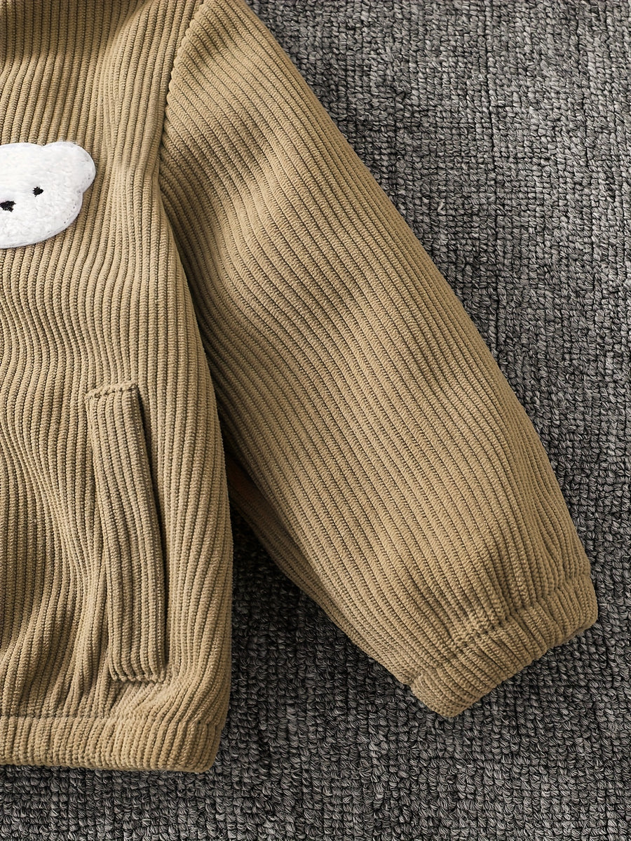 Manteau en velours côtelé à manches longues pour bébé garçon — Monptitlou