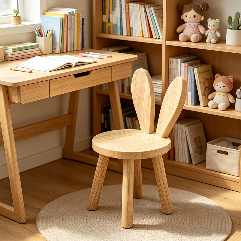 Petit tabouret oreilles de lapin en bois massif — Monptitlou