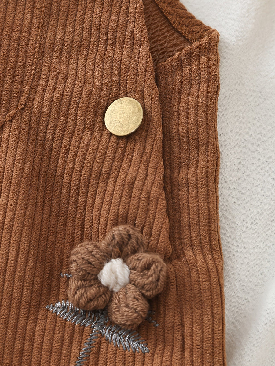 Salopette en velours côtelé pour bébé fille — Monptitlou