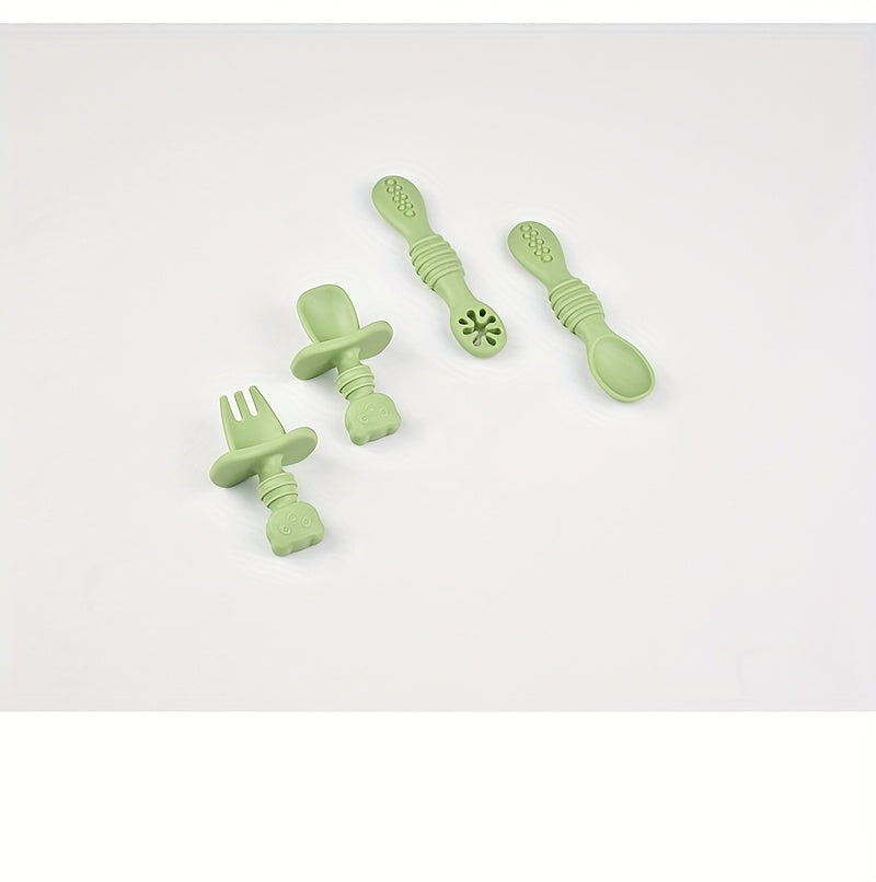 Cuillères et fourchettes en silicone pour bébé 0-3 ans — Monptitlou