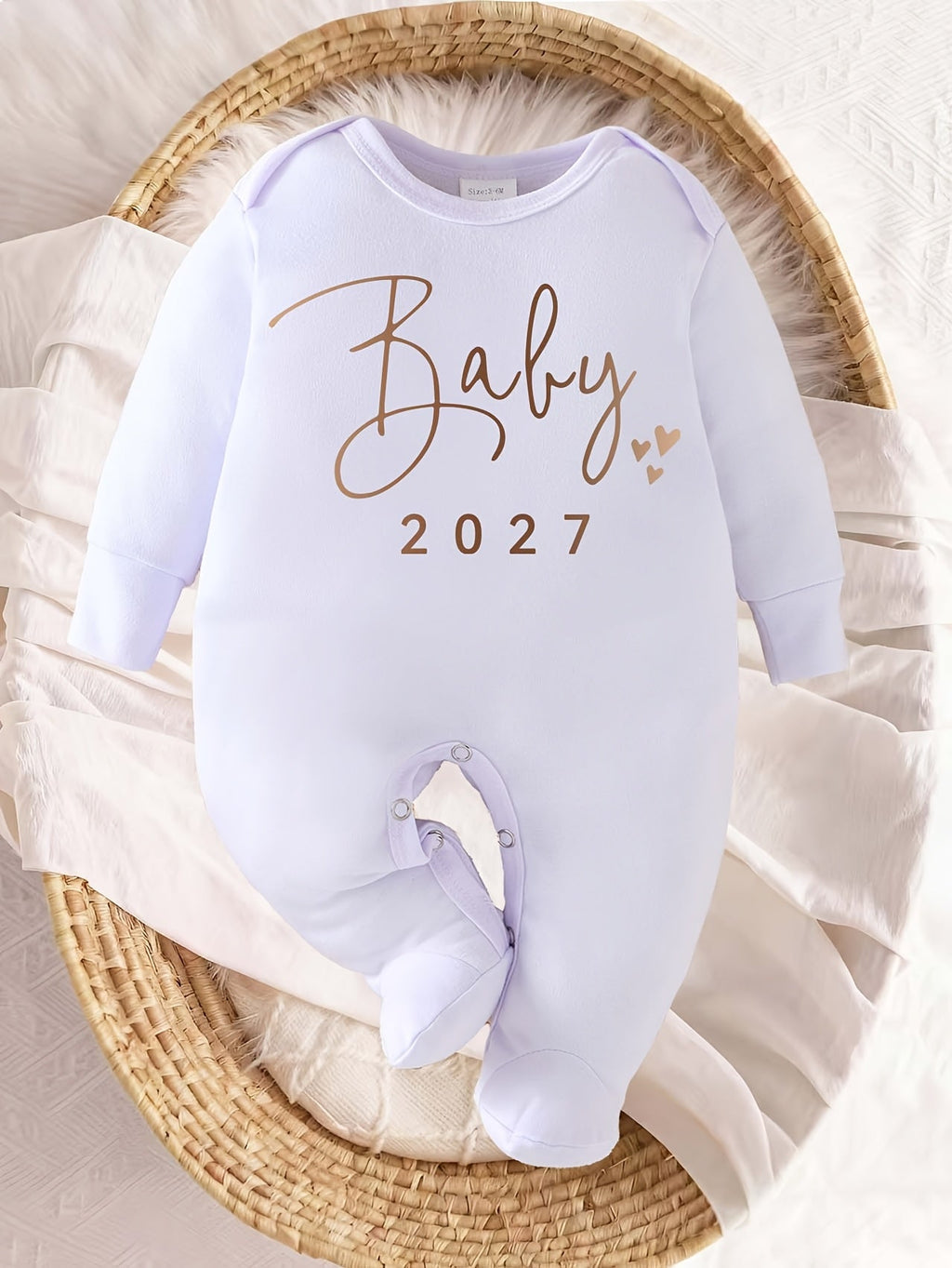 Barboteuse à pieds pour nouveau-né BABY 2027 avec imprimé lettre — Monptitlou