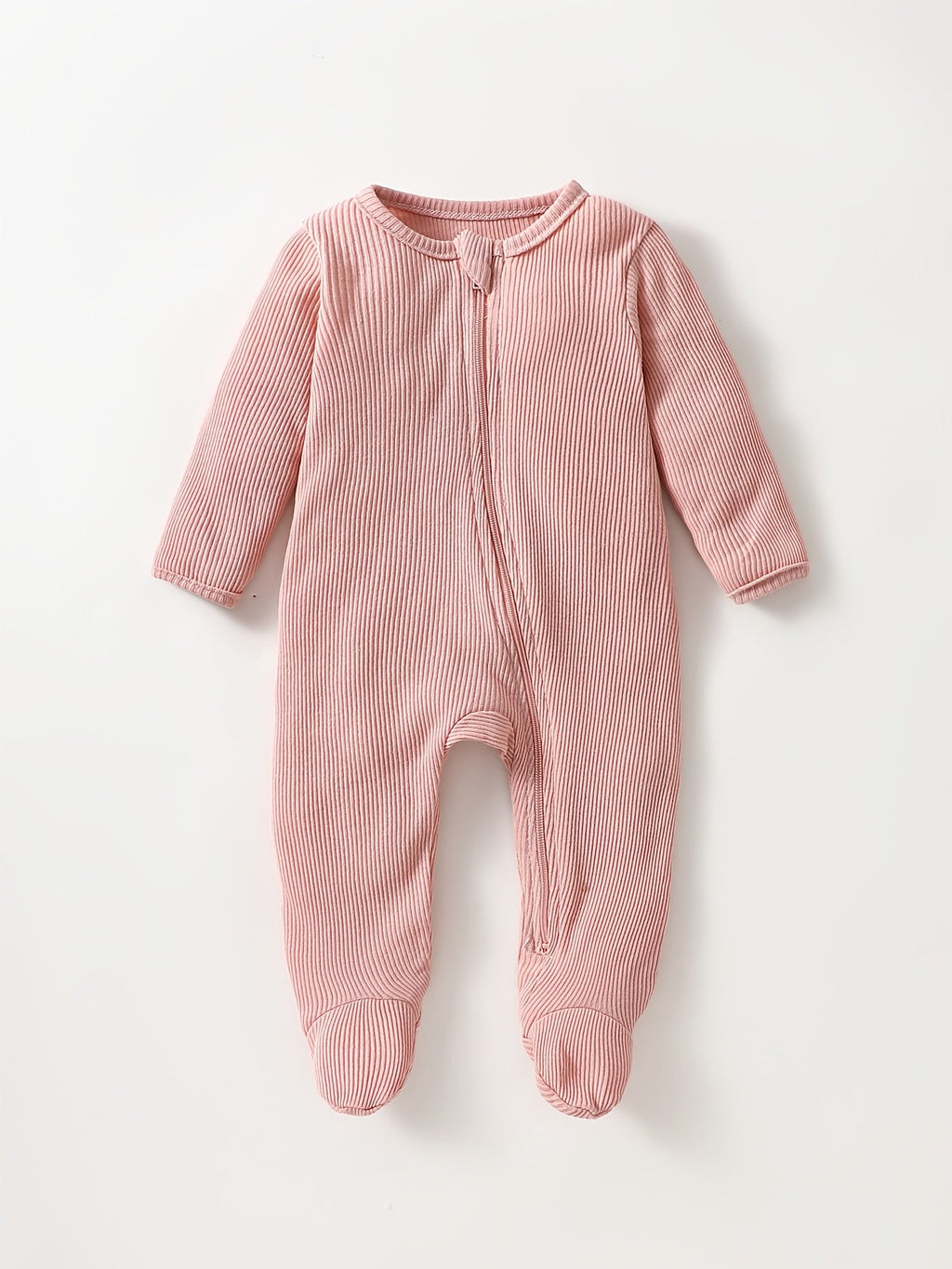 2 bodysuits pieds pour bébé fille, tissu doux, respirant et confortable, motif floral rose, adapté aux nouveau-nés de 0 