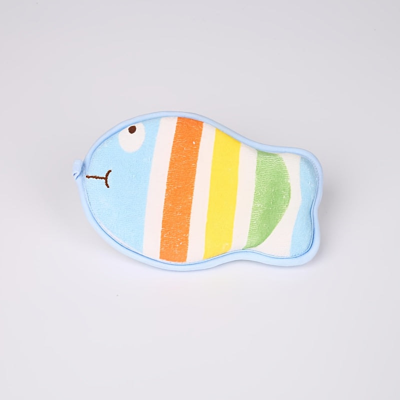 Éponge de bain bébé forme poisson animal cartoon douce pour la peau — Monptitlou