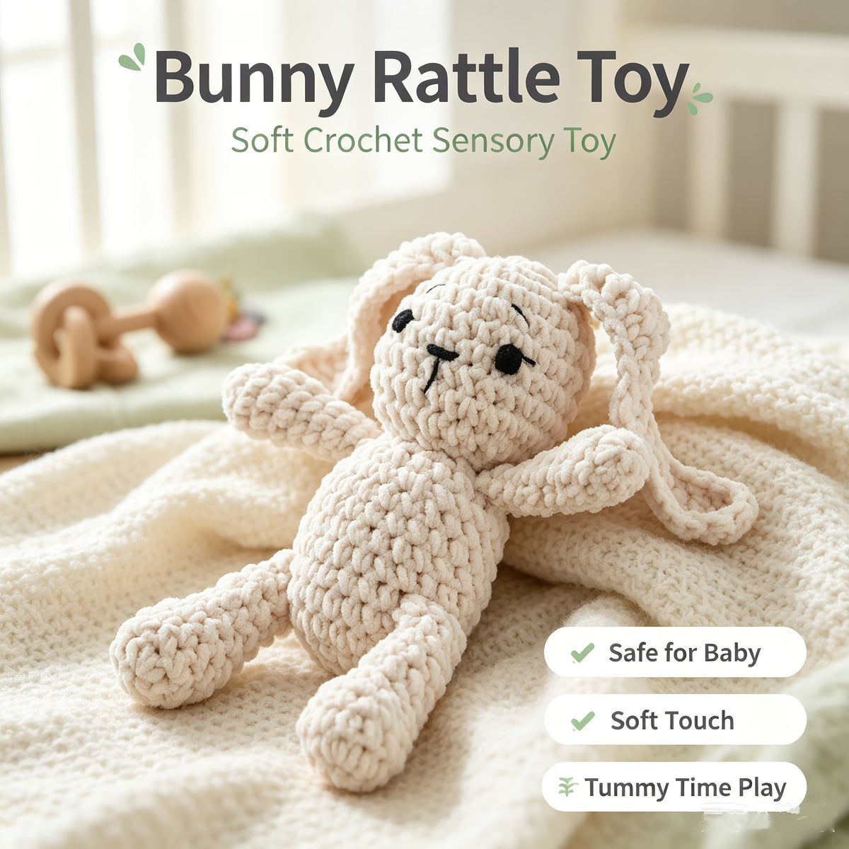Jouet de réconfort pour enfant crocheté à la main — Monptitlou Image
