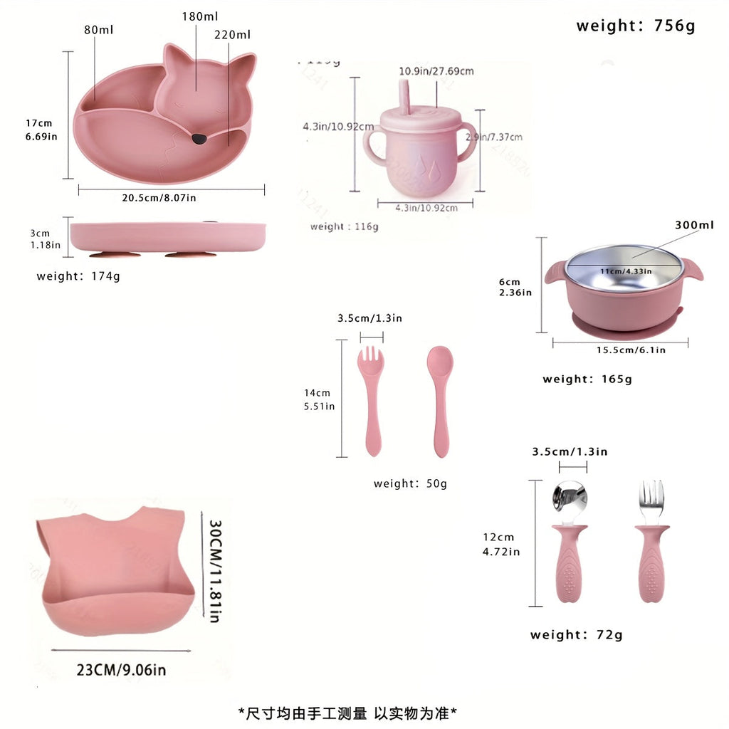 Lot de set d'alimentation bébé en silicone — Monptitlou