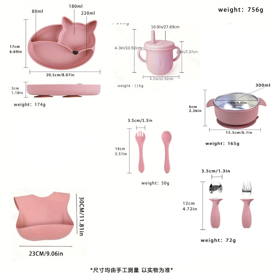 Lot de set d'alimentation bébé en silicone — Monptitlou