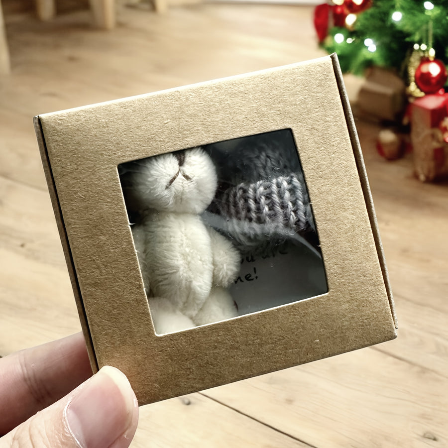 Mini-peluche porte-bonheur avec carte de vœux — Monptitlou