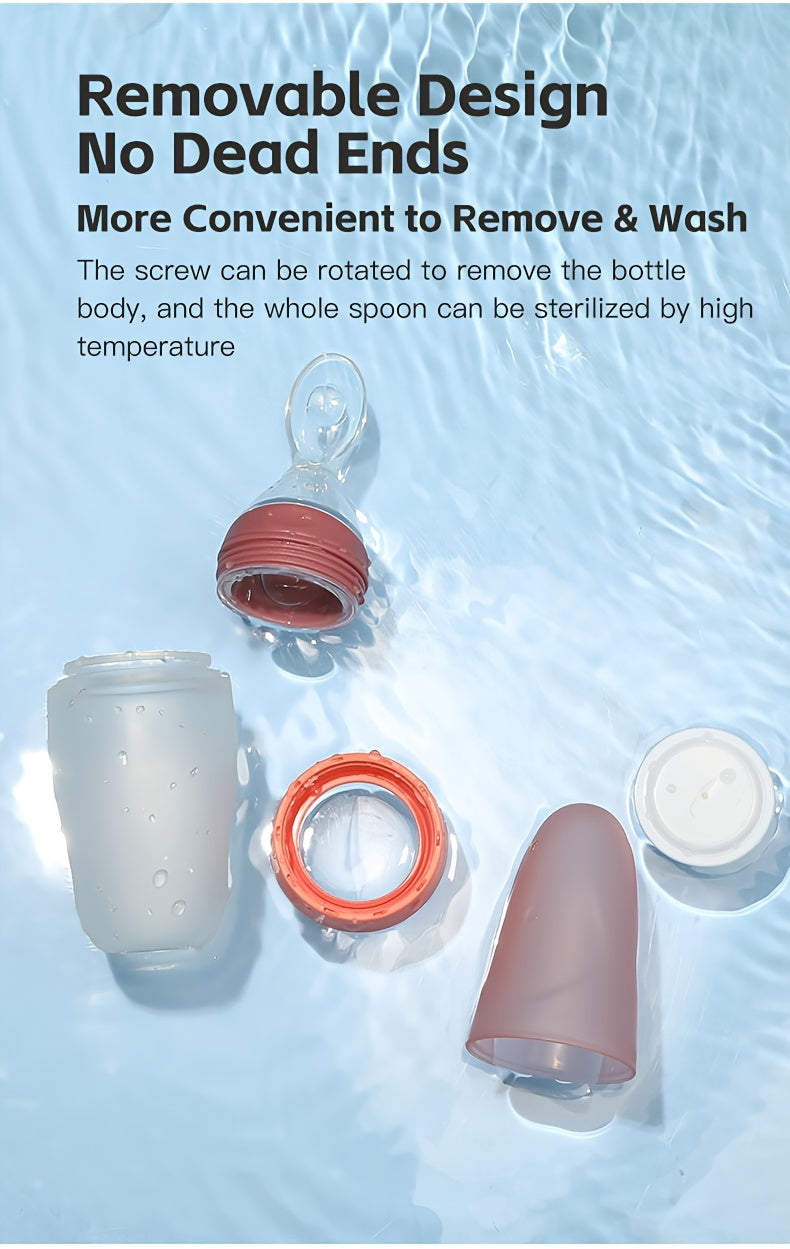 Biberon d'alimentation pour bébé en silicone liquide 100 ml/3 oz, broyeur d'aliments, pâte de riz, biberon à presser pou