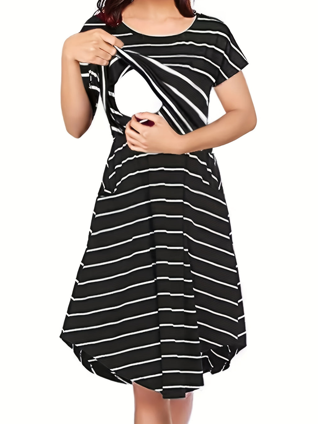 Robe de maternité et d'allaitement multifonctionnelle à rayures — Monptitlou