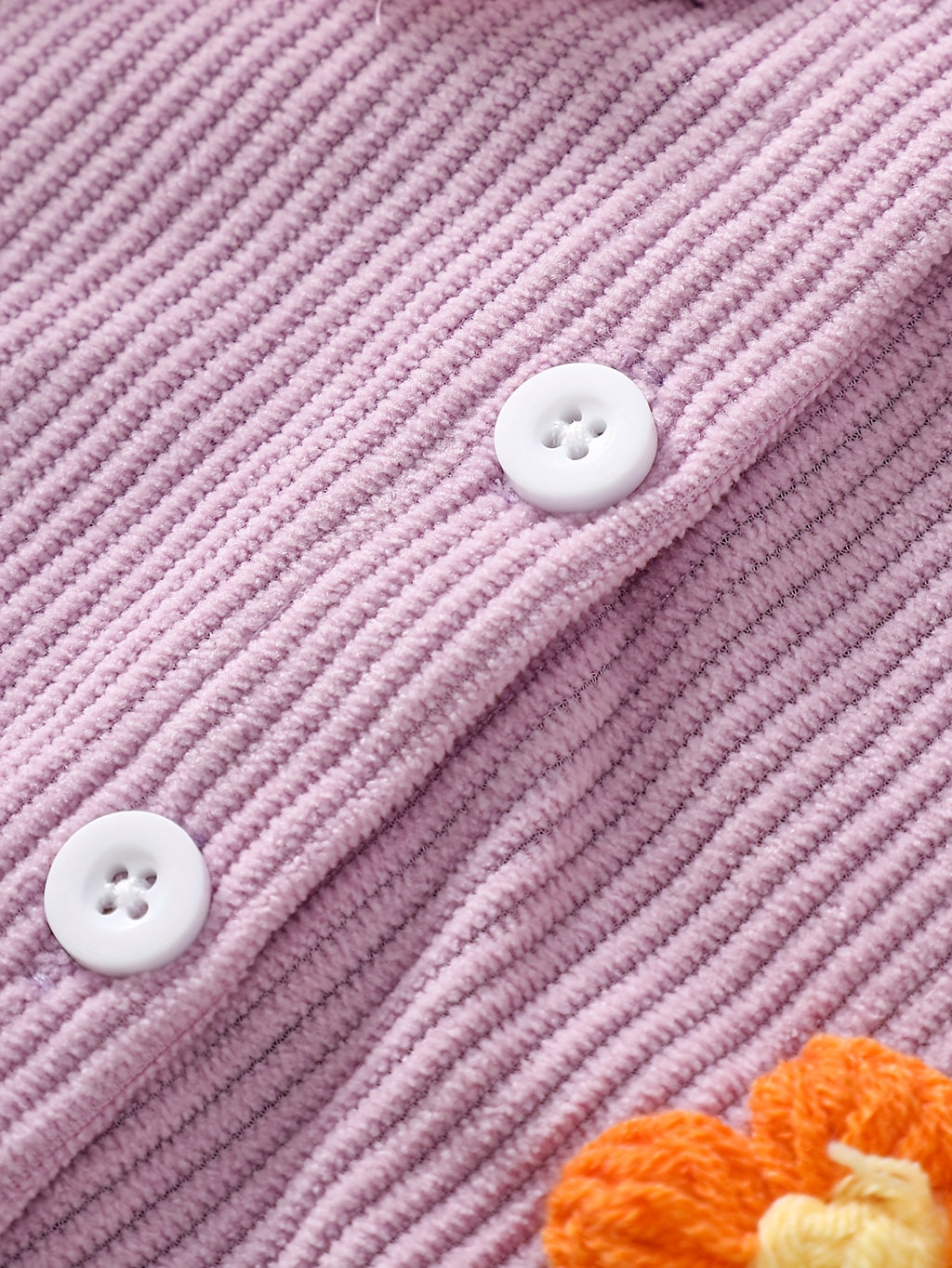 Veste en velours côtelé motif crochet 3D pour bébé fille — Monptitlou