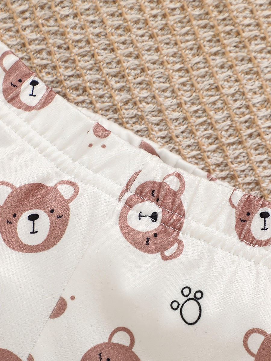 Ensemble cadeau pour bébé : Nouveau-né, ours boutonné, manches longues — Monptitlou