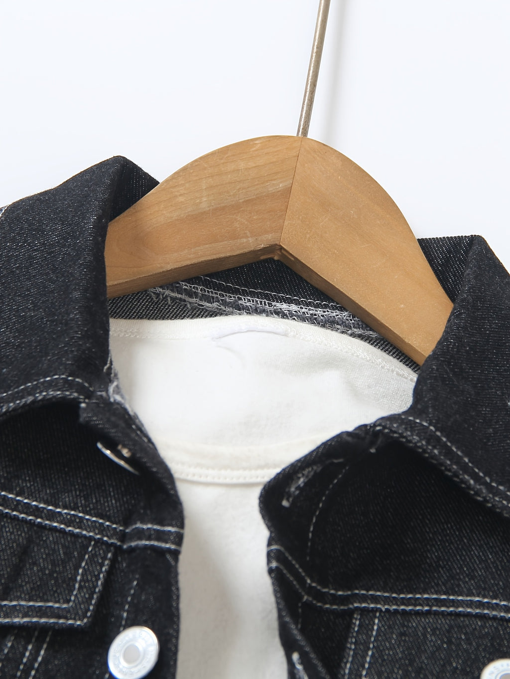 Ensemble Jeans à Manches Longues et Taille Élastique Déchiré pour