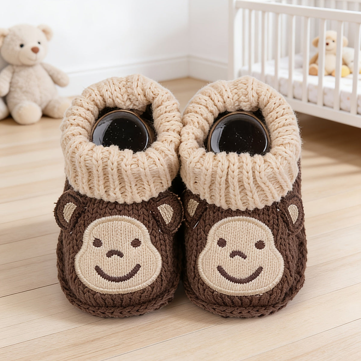 1 Paire de Chaussons Tricotés Mignons à Motifs Animaux pour — Monptitlou Image