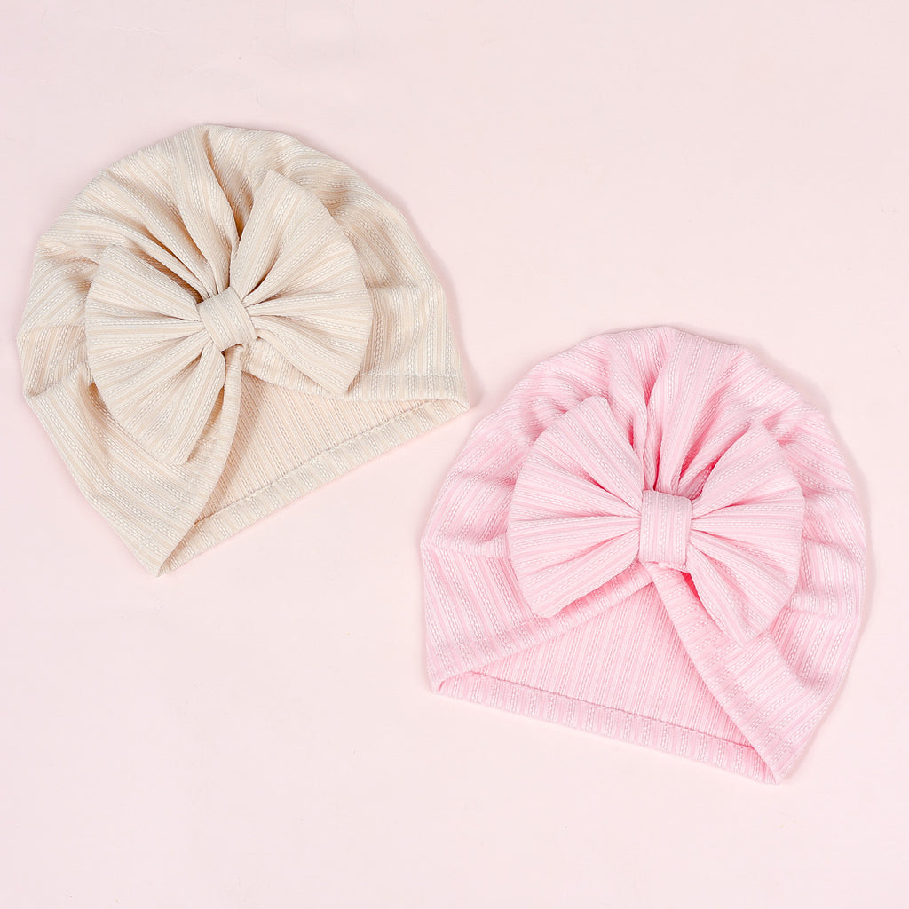 2/3/8pcs Chapeau à nœud en tissu rayé de couleur unie, super élastique — Monptitlou